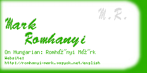 mark romhanyi business card